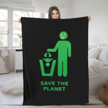 Discover save the planet Fleece Blankets