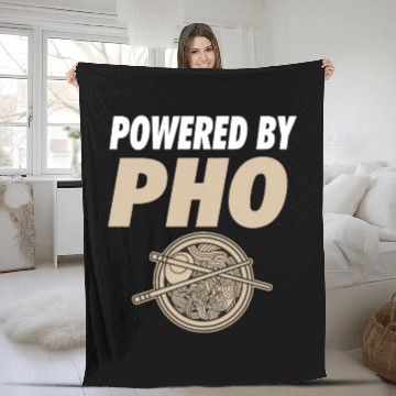 Discover Powered By Pho Soup Vietnamese Noodle Food Fleece Blankets