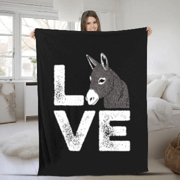 Discover Love Donkey Nature Lover Gift Fleece Blankets