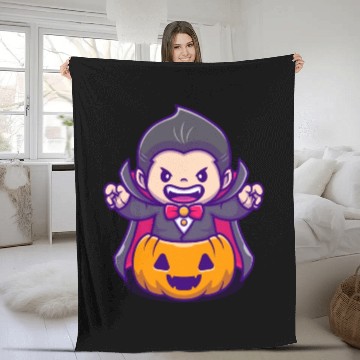 Discover Vampire In A Creep Pumpkin - Halloween Fleece Blankets