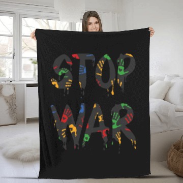 Discover Stop War Heart Handprint, Pray for Ukraine Fleece Blankets