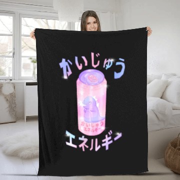 Discover Kaiju Energy Drink | Funny Monster Japanese Art Fleece Blankets