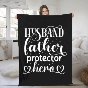 Discover Husband father Protector Hero Fleece Blankets