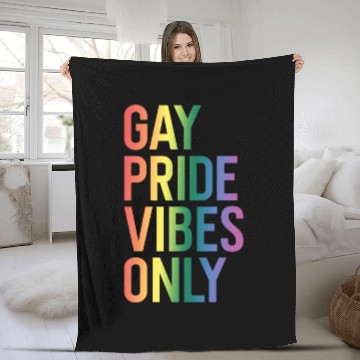 Discover Gay Pride Vibes Only LGBT Community Rainbow Pride Fleece Blankets
