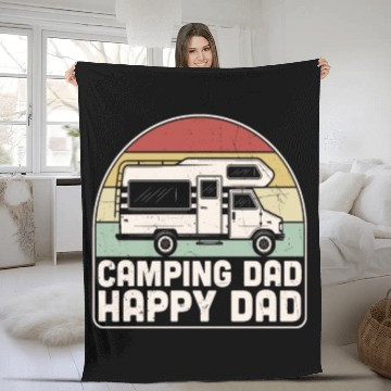 Discover Camping Dad Happy Dad Camper Dad Quotes Fleece Blankets