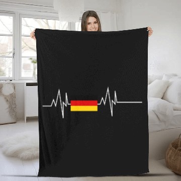 Discover Germany Flag Heartbeat Fleece Blankets
