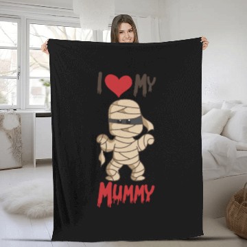 Discover Halloween Kids I Love My Mummy Fleece Blankets