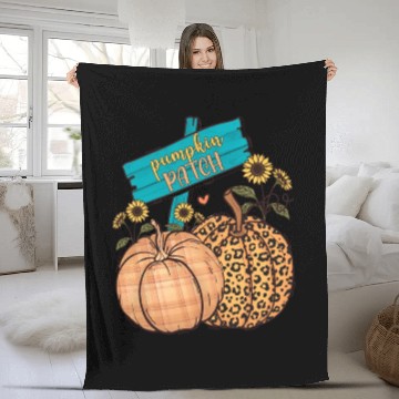 Discover Florals Pumpkin Patch Fleece Blankets
