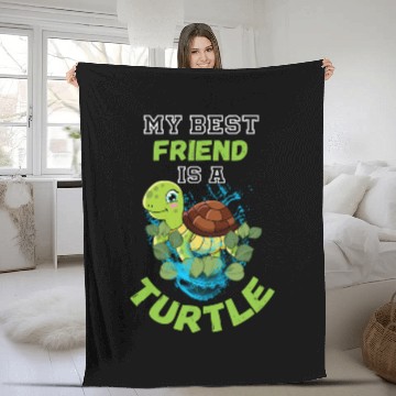 Discover My best Friend is a Turtle Fleece Blankets