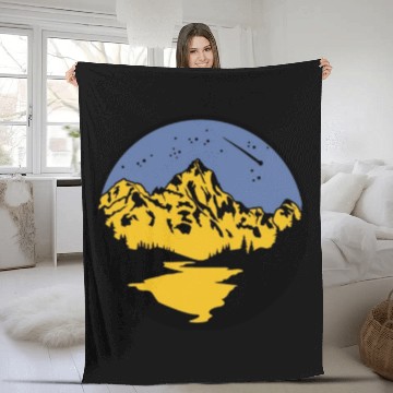 Discover Nature Lover Midnight Sky Hiking Camping Outdoor Fleece Blankets