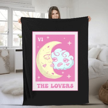 Discover Coquette Aesthetic Pink Tarot Card The Lovers Fleece Blankets