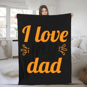Discover I Love my DAD ! Fleece Blankets