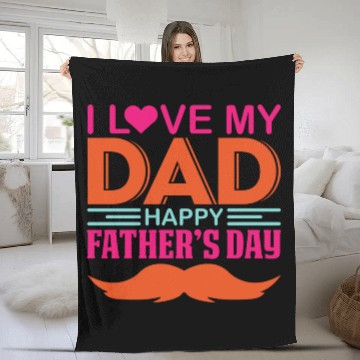 Discover I Love my DAD ! Happy Fathers day ! Fleece Blankets