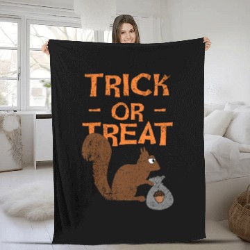 Discover Trick Or Treat Squirrel Fleece Blankets