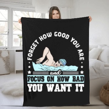 Discover Swimming Swimmer Swim Fleece Blankets