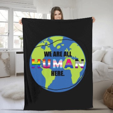 Discover we are all human Fleece Blankets
