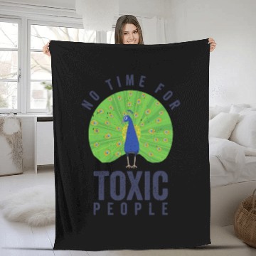 Discover Peacock Positivity Peacock Fan Toxic People Nature Fleece Blankets