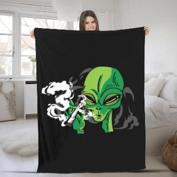 Discover Alien Smoking Gangster Gift Fleece Blankets