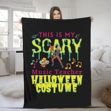 Discover This Is My Scary Music Teacher Halloween Costume Fleece Blankets