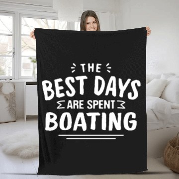 Discover The Best Days Are Spent Boating Summer Boat Fleece Blankets