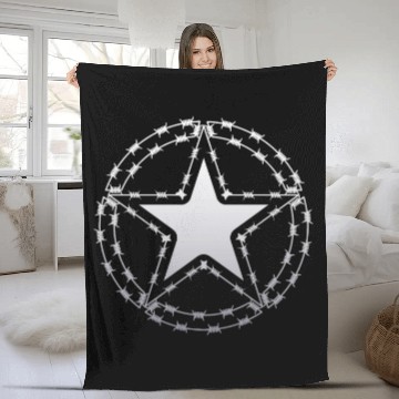Discover Barbed Wire US Army Star Fleece Blankets