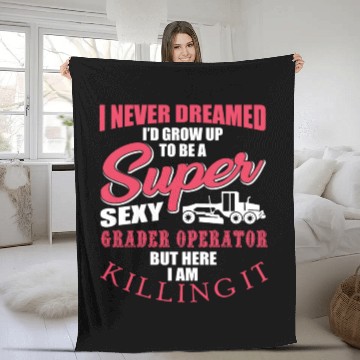 Discover Super Sexy Grader Operator Fleece Blankets