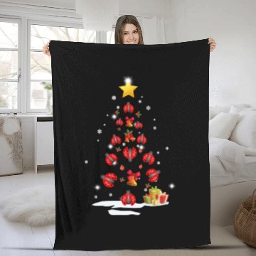 Discover Lady Bug Christmas Tree Lady Bug Xmas Funny Gift Fleece Blankets