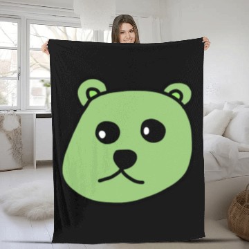 Discover green teddy bear Fleece Blankets