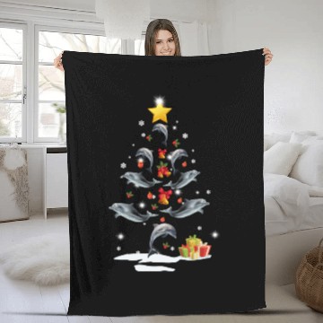 Discover Giraffe Christmas Tree Giraffe Xmas Funny Gift Fleece Blankets