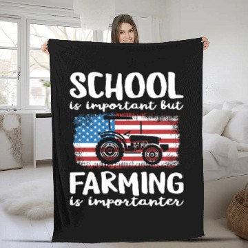 Discover Funny Farming Saying Gift For Farmers Fleece Blankets