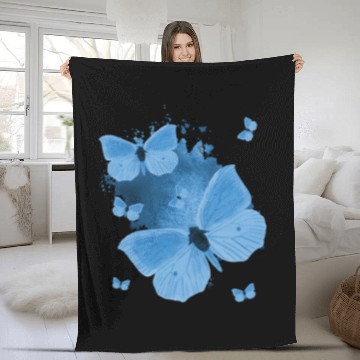 Discover Blue Butterfly Gardening Womens Butterflies Fleece Blankets