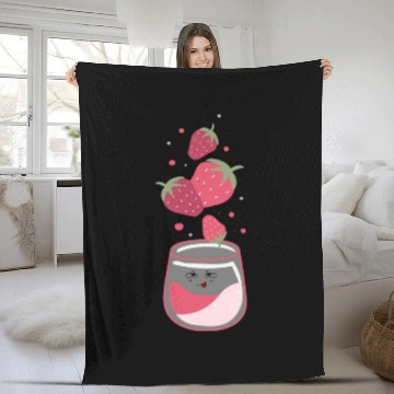 Discover Delicious Strawberry juice Fleece Blankets