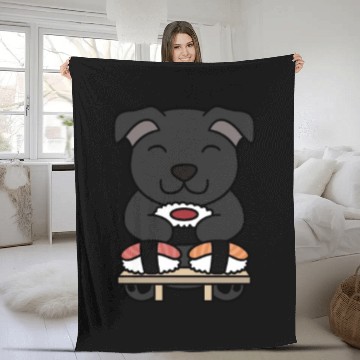 Discover Sushi Lover Staffordshire Bull Terrier Fleece Blankets