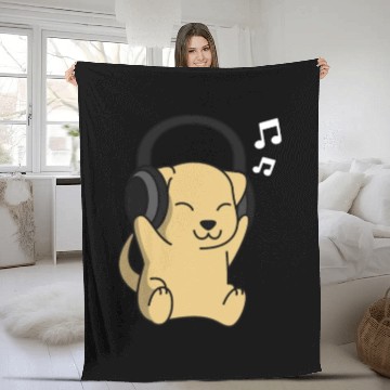 Discover Music Lover Labrador Fleece Blankets