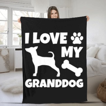 Discover I Love My Granddog Miniature Pinscher Fleece Blankets