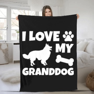 Discover I Love My Granddog Border Collie Fleece Blankets