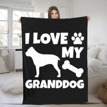 Discover I Love My Granddog Cane Corso Fleece Blankets