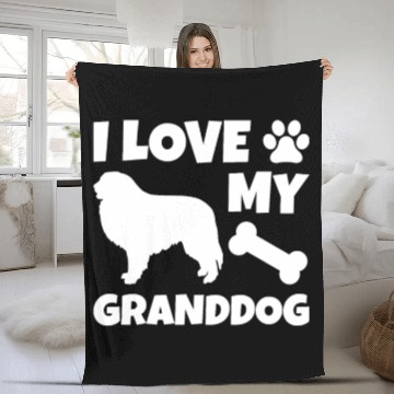 Discover I Love My Granddog Great Pyrenees Fleece Blankets