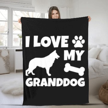 Discover I Love My Granddog German Shepherd Fleece Blankets