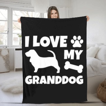 Discover I Love My Granddog Basset Hound Fleece Blankets