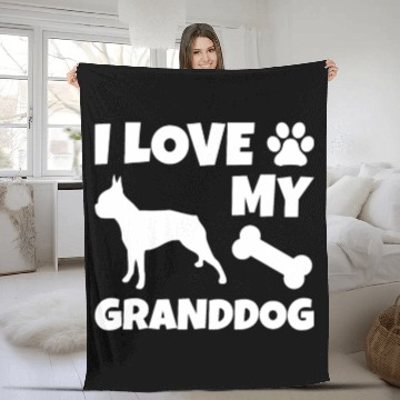 Discover I Love My Granddog Boston Terrier Fleece Blankets