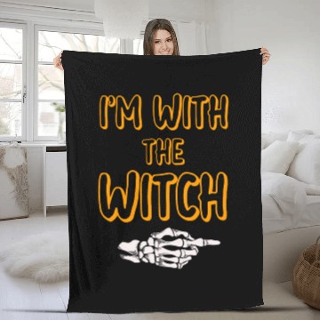 Discover I'm With The Witch Fleece Blankets