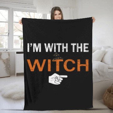Discover I'm With The Witch Fleece Blankets