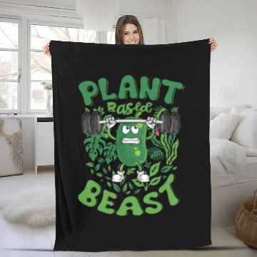 Discover Plant Based Beast Vegetarian Vegan Cucumber Fleece Blankets