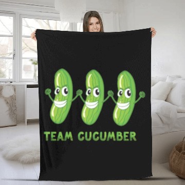 Discover Team Cucumber Vegetarian Vegetable Veggies Vegan Fleece Blankets