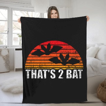 Discover That's 2 Bat, Halloween Bat Pun Fleece Blankets