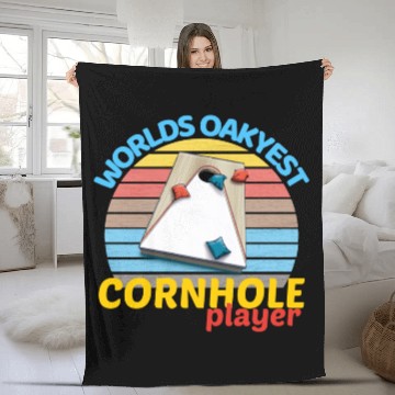 Discover worlds oakyest cornhole player two Fleece Blankets
