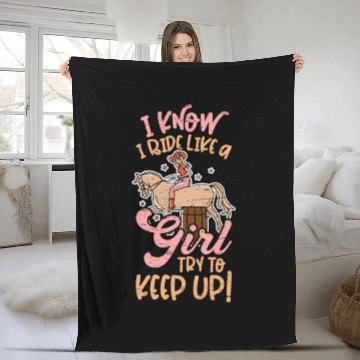 Discover Barrel Racing Rodeo Equestrian Horse Barrel Racer Fleece Blankets