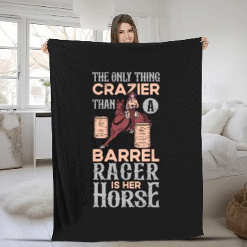 Discover Barrel Racing Rodeo Equestrian Horse Barrel Racer Fleece Blankets