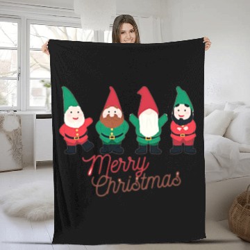 Discover Christmas Funny Gnomes Fleece Blankets